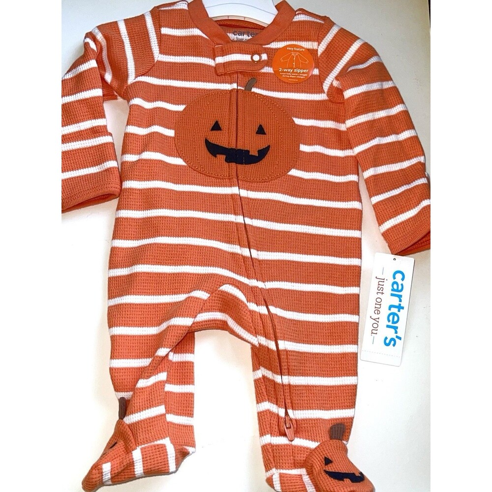Carter's Just One You Infant Striped Footed Sleeper Lightweight Waffle Cotton 3M